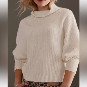 Pilcro  Anthropologie Amir ribbed half turtleneck neck cashmere sweater size XS